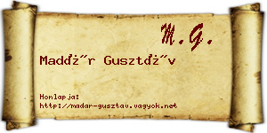Madár Gusztáv névjegykártya