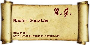 Madár Gusztáv névjegykártya