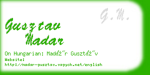 gusztav madar business card